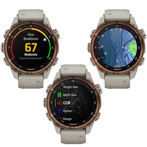 Technologies de pointe de la montre de plongée connectée GPS Descent Mk3i Garmin bronze